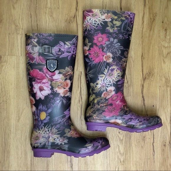 kamik floral rain boots